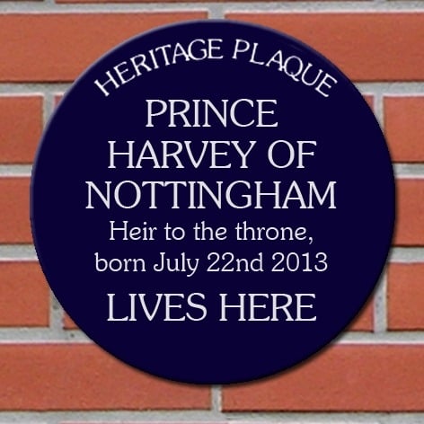 Personalised Blue Heritage Plaque new baby gift