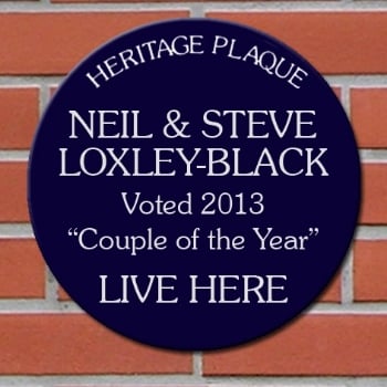 Personalised Blue Heritage Plaque couple of the year mr & mr gift