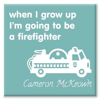 Firefighter personalised canvas print