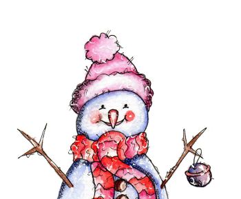 Snowman Bell (digi Stamp)
