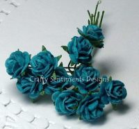 BLUE OPEN ROSES 10 mm (Pack of 10)
