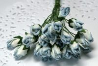  TUSCANY PALE  BLUE ROSEBUDS (Pack of 12)