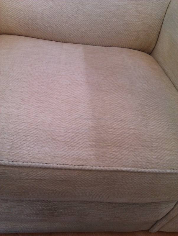 half cleaned cushion-www.swanseacarpetcleaning.co.uk