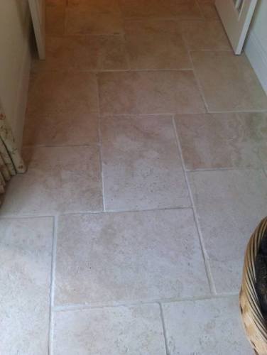 Limestone floor after