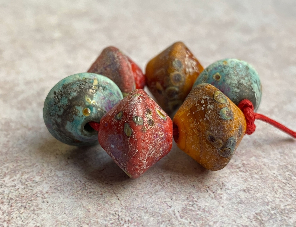 Colourful Rustic Bicone Bead Set