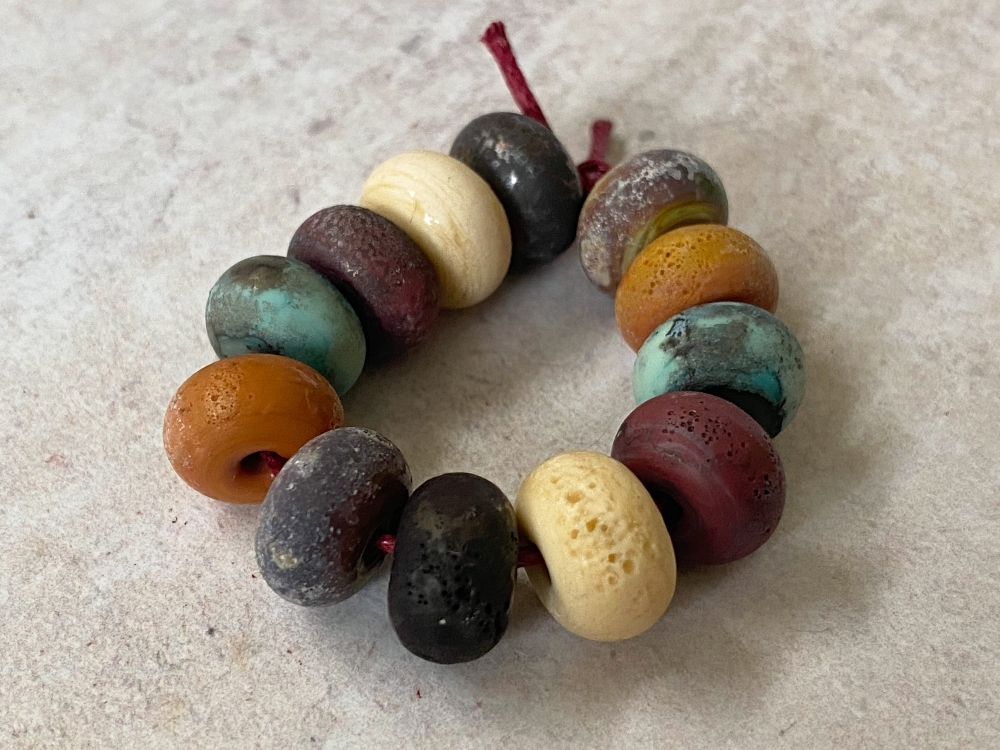 Organic Glass Beads in Earthy Shades