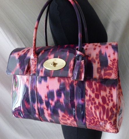 Mulberry Bayswater in Plum Loopy Leopard Patent Leather - SOLD