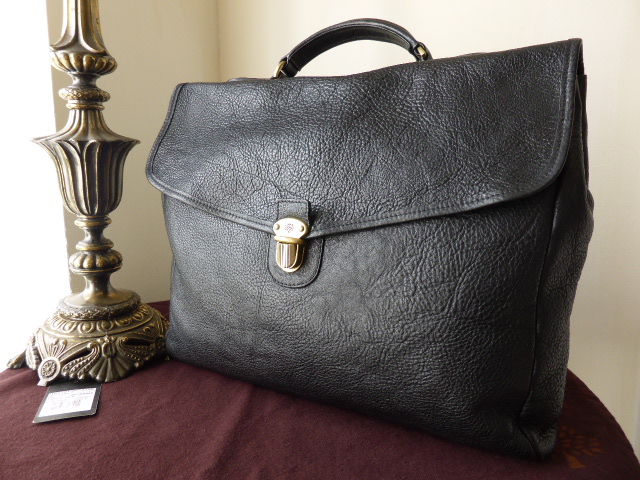 Mulberry Geoffrey Briefcase in Black Natural Leather - SOLD