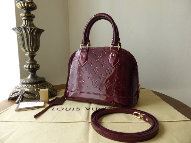 Sold at Auction: Louis Vuitton Mini Alma BB bag, lacquered leather, Burgundy  colour