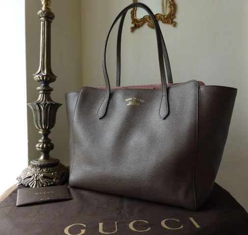 Gucci Swing Leather Tote in Taupe / Ballet Pink - SOLD