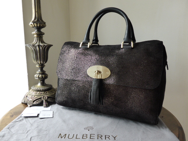 Mulberry Del Rey in Bark Brown Metallic Calf Fur Print Mix Leather - SOLD
