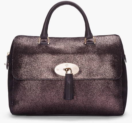 Mulberry Del Rey in Bark Brown Metallic Calf Fur Print Mix Leather - SOLD