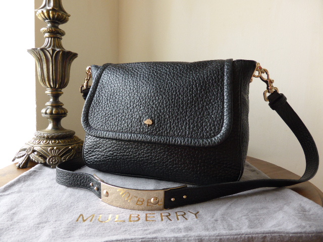 Mulberry Evelina Satchel in Black Large Shiny Grain Leather - SOLD