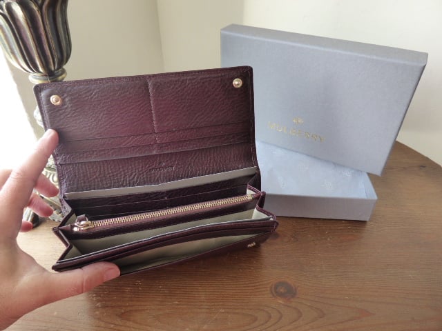 Mulberry Tree Continental Wallet in Oxblood Natural Leather - SOLD 