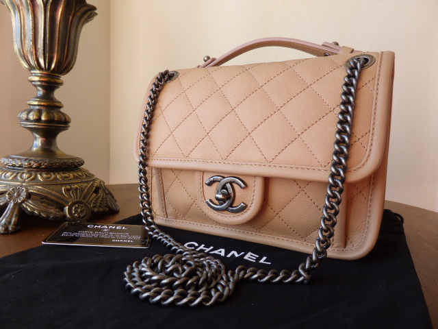 Chanel French Riviera in Beige Quilted Calfskin with Ruthenium Hardware -  SOLD