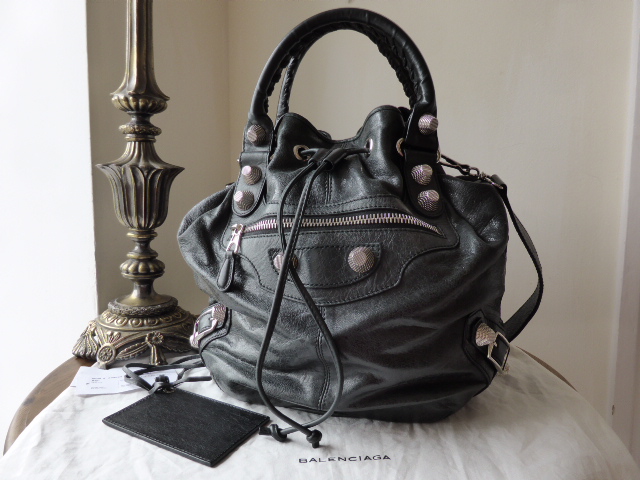 Balenciaga Giant 21 PomPon in Black with Silver Hardware - SOLD