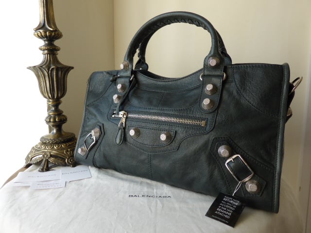 Balenciaga Part Time in Anthracite Lambskin with Giant 21 Silvertone Hardwa