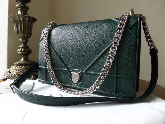 Dior Diorama Large Graphic Flap in Forest Green - SOLD