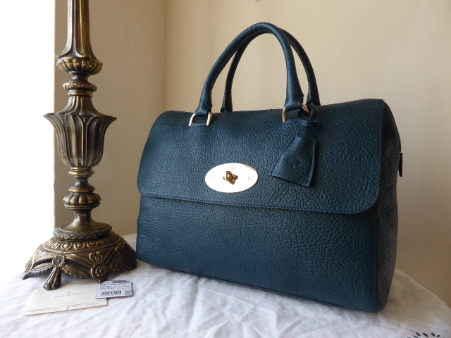 Mulberry Del Rey (Larger Sized) in Petrol Vegetable Tanned Lambskin - SOLD
