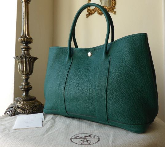 Hermes Green Leather Garden Party 36 Tote Bag Hermes