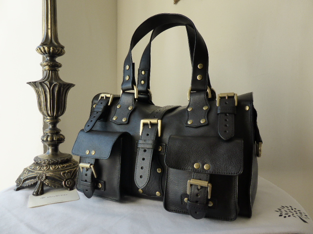 Mulberry Roxanne in Black Natural Vegetable Tanned Leather ref LN