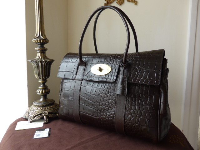 Mulberry Bayswater in Chocolate Vegetable Tanned Printed Leather - SOLD