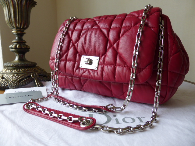 Dior Milly La Forêt Flap Bag in Carmine Lambskin - SOLD