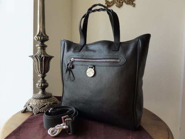 Mulberry Somerset North South Tote in Black Tumbled Leather - SOLD