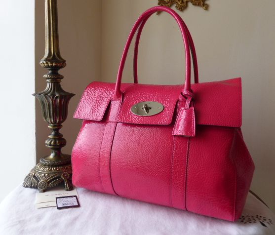 Mulberry Bayswater in Hot Pink Spongy Patent Leather with Silvertone Hardware - SOLD