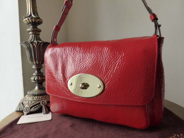 Mulberry Bayswater Shoulder Clutch in Tomato Red Spongy Patent (Larger Sized) - SOLD