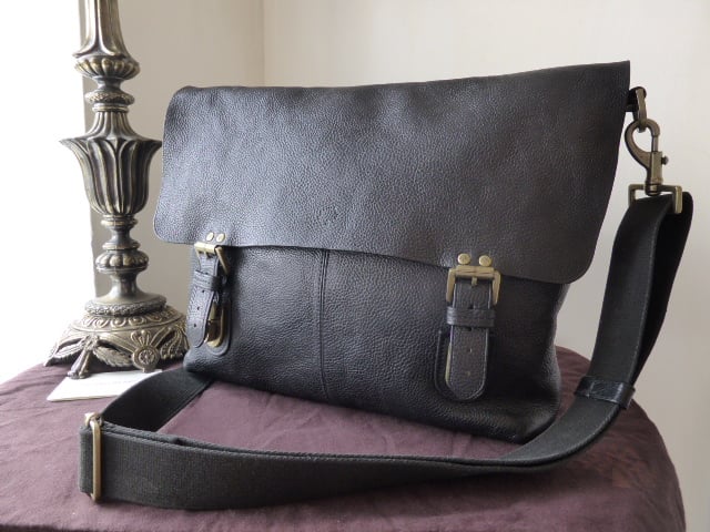 Mulberry Barnaby Large Messenger in Black Natural Leather (Sub) - SOLD