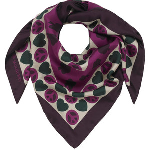 Mulberry Peace & Love Square Printed Large Silk Scarf / Wrap - SOLD