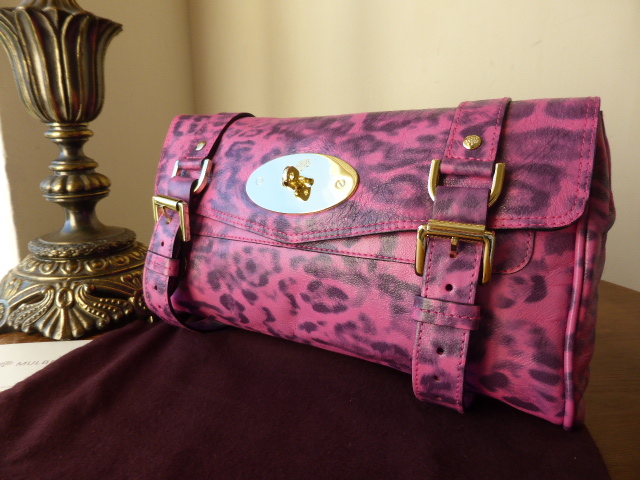 Mulberry Alexa Clutch in Peony Pink Shiny Leopard - SOLD