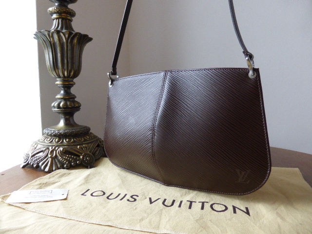 Louis Vuitton Moka Epi Leather Pochette Demi Lune Pochette Louis Vuitton