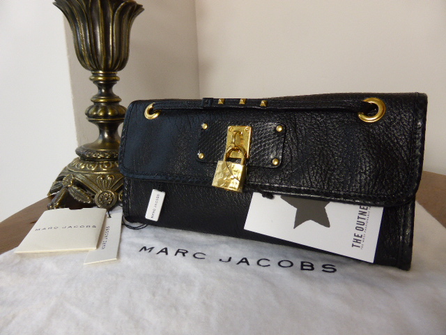 Marc Jacobs 'The Bash' in Black Textured Calfskin with Python Trim - SOLD