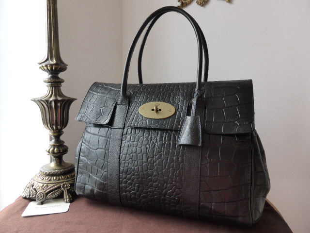 Mulberry Bayswater in Black Vegetable Tanned Printed Leather ref TF - SOLD
