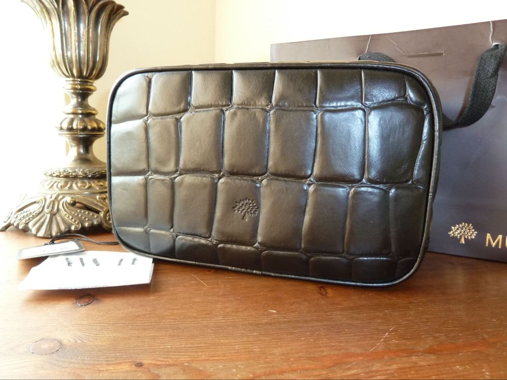 Mulberry Washbag in Black Printed Leather - SOLD