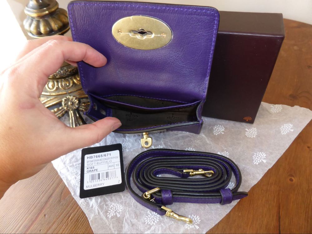 Mulberry Bayswater Mini Messenger for iPhone in Grape Soft Buffalo - SOLD