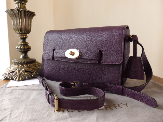 Mulberry Bayswater Shoulder in Aubergine Grainy Calf Leather - As New