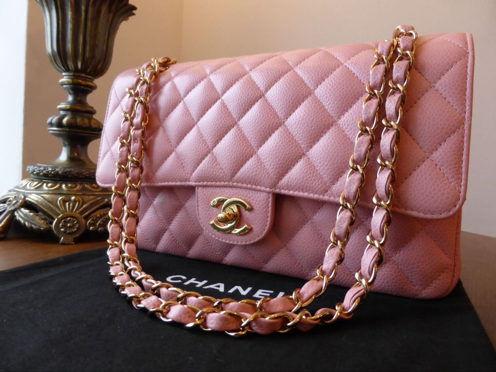 Chanel Classic 2.55 Medium Flap in Baby Pink Caviar with Gold