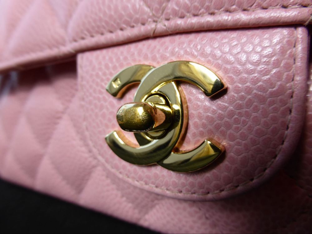 Chanel Classic 2.55 Medium Flap in Baby Pink Caviar with Gold Hardware - SOLD
