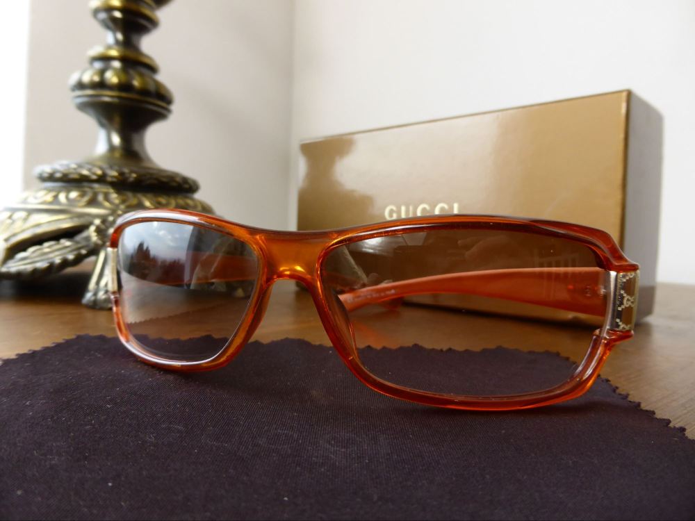 Gucci Guccissima Detail Sunglasses in Amber - SOLD