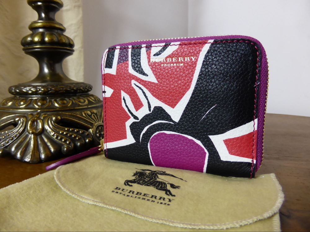 Burberry 'Insects of Great Britain' Small Zip Around Wallet in Berry  - SOLD