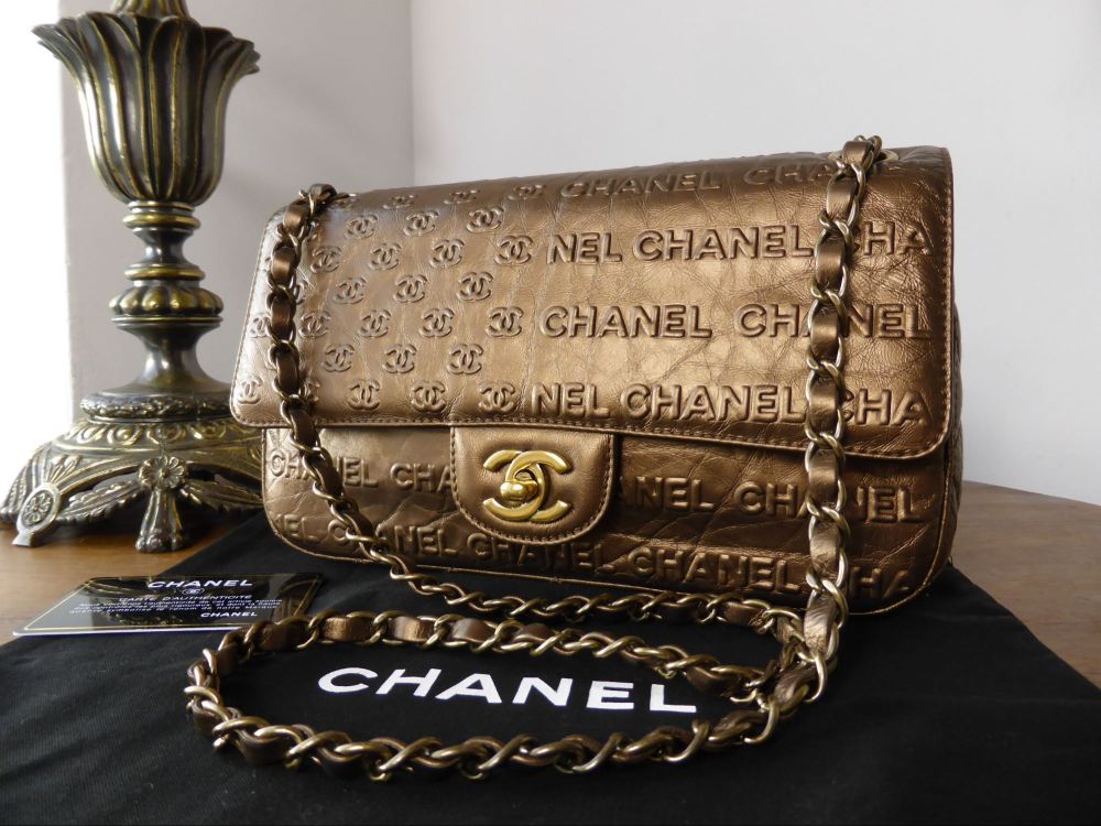 Chanel Symbols Flap in Bronze Metallic Calfskin with Antiqued Gold Hardware - SOLD