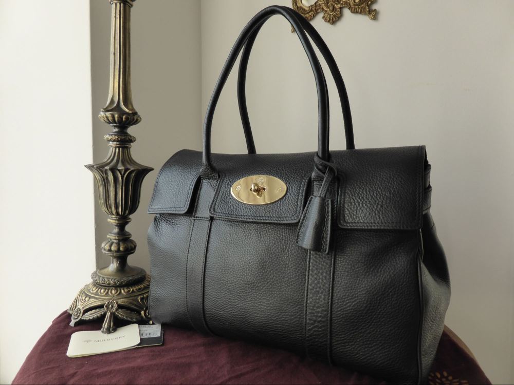 Mulberry Bayswater in Black Soft Grain Leather with Shiny Gold Hardware - SOLD