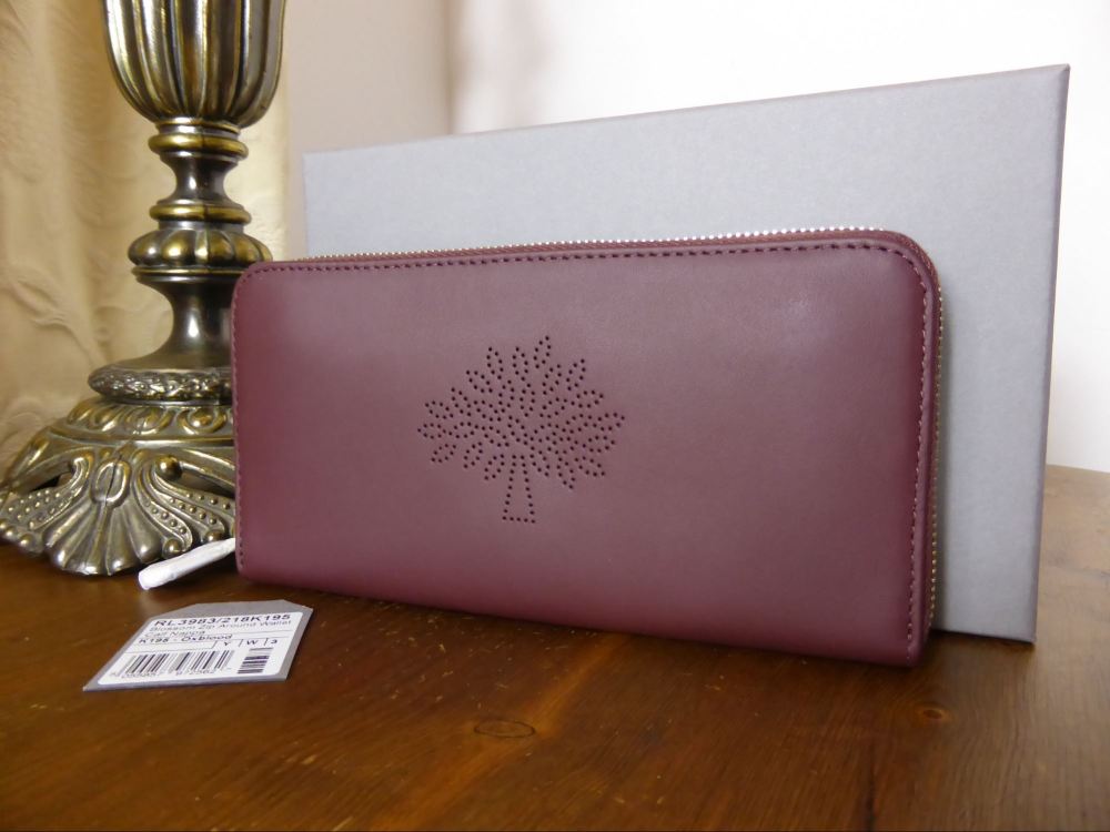 Mulberry Blossom Zip Around Continental Purse in Oxblood Calf Nappa - SOLD