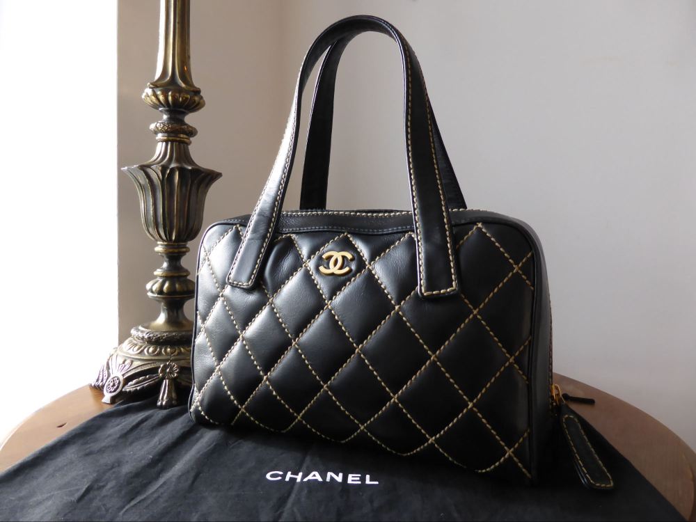 Chanel Diamond Stitched Bowler in Black Calfskin - SOLD