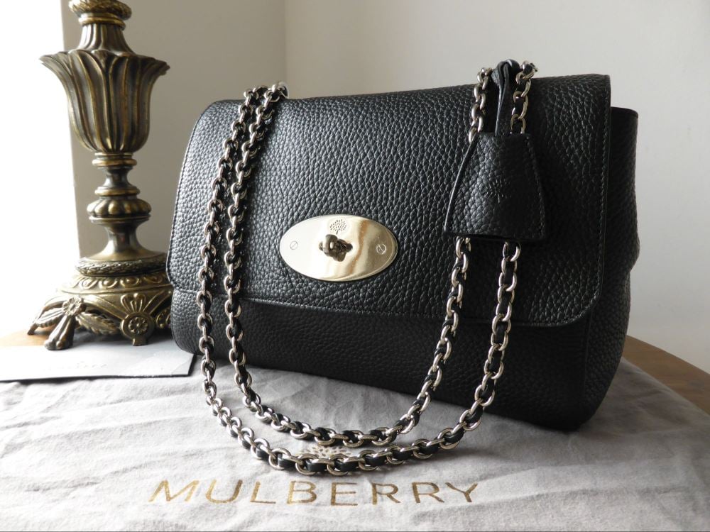 Mulberry Lily Medium in Black Soft Grain Leather with Nickel Hardware -SOLD