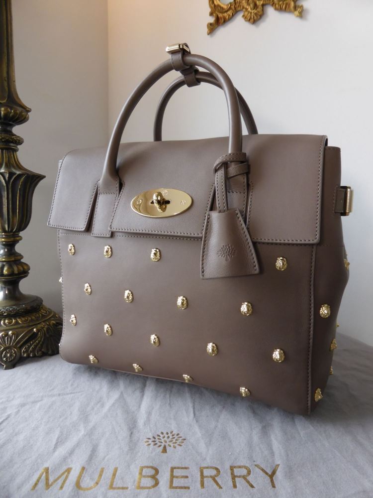 Mulberry Cara Delevingne (Medium) with Lion Rivets in Taupe Silky Classic Calf with Samorga Liner - SOLD