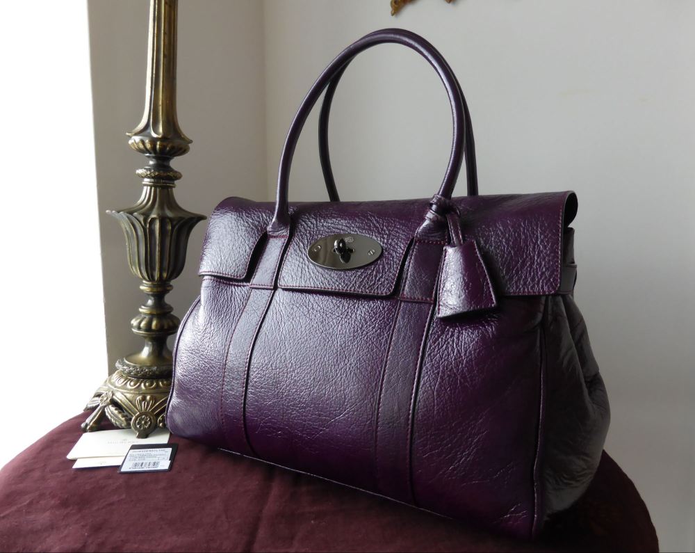 Mulberry Bayswater in Red Onion High Pebbled Patent Leather - SOLD